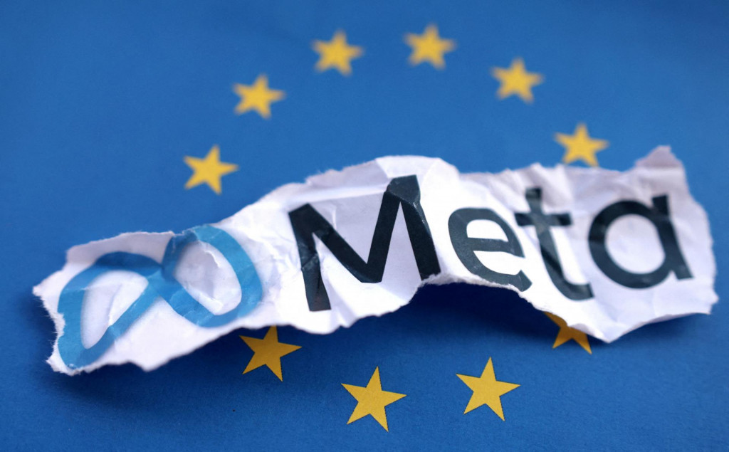 FILE PHOTO: EU flag and Meta logo are seen in this illustration taken, May 22, 2023. REUTERS/Dado Ruvic/Illustration/File Photo FOTO: Dado Ruvic
