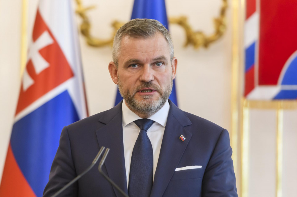 Na snímke novozvolený prezident SR Peter Pellegrini počas vyhlásenia s prezidentkou SR Zuzanou Čaputovou (nie je na snímke) k atentátu na premiéra SR Roberta Fica (Smer-SD) v Bratislave 16. mája 2024. FOTO TASR - Jaroslav Novák FOTO: Jaroslav Novák