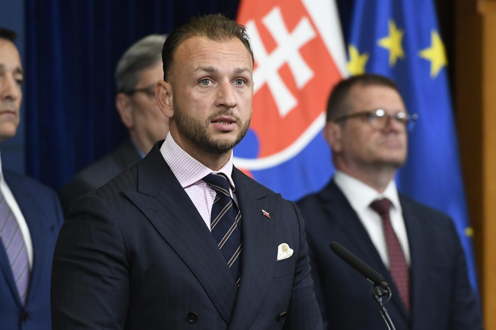 Minister vn&uacute;tra Mat&uacute;&scaron; &Scaron;utaj E&scaron;tok (Hlas-SD). FOTO: TASR/Pavel Neubauer