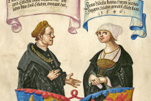 S neterou augsburského starostu Sibylou Arztovou sa oženil v roku 1498. Takto vyzerá ich spoločný portrét v rodinnej Ehrenbuch, teda Knihe cti.