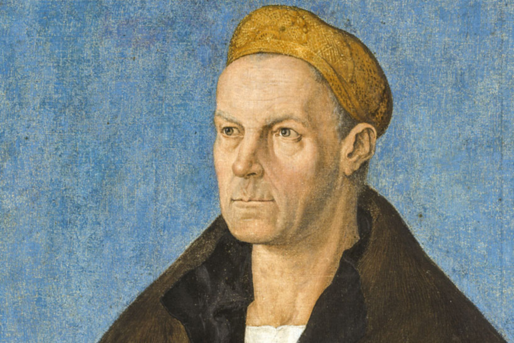 Obchodník a bankár Jakob Fugger na portréte od Albrechta Dürera.