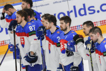 Slovenskí hokejisti na majstrovstvách sveta v ľadovom hokeji. FOTO: TASR/Michal Runák