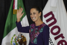 Prezidentská kandidátka mexickej vládnucej strany Claudia Sheinbaumová. FOTO: TASR/AP