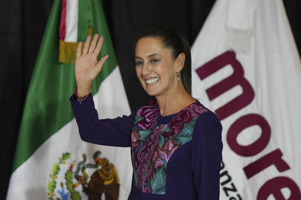 Prezidentská kandidátka mexickej vládnucej strany Claudia Sheinbaumová. FOTO: TASR/AP