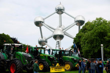 Demonštrácia farmárov v Bruseli. FOTO: Reuters