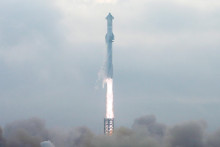 Kozmická loď Starship novej generácie od SpaceX. FOTO: Reuters