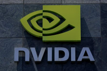 Logo spoločnosti Nvidia na kancelárskej budove v kalifornskej Santa Clare. FOTO: TASR/AP