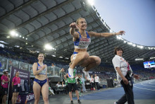 Slovenská šprintérka Viktória Forsterová reaguje po kvalifikácii na 100 m prekážky na atletických ME v Ríme. FOTO: TASR/AP