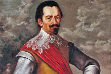 Albrecht z Valdštejna ako sebavedomý vojvodca na portréte z prelomu 17. a 18. storočia.