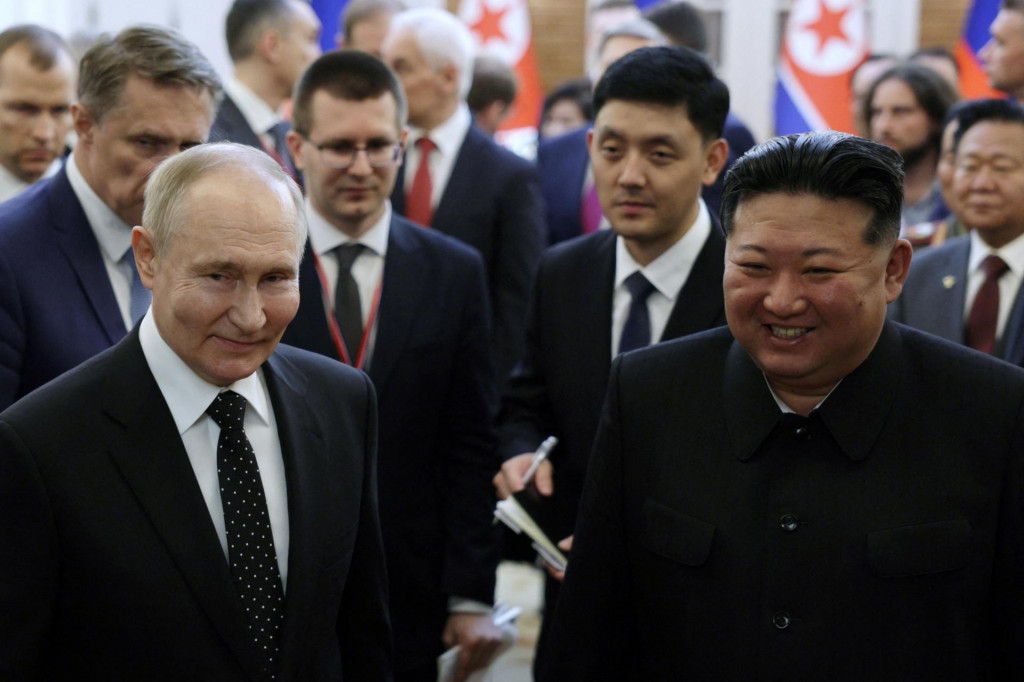 Ruský prezident Vladimir Putin a severokórejský vodca Kim Čong-un. FOTO: REUTERS