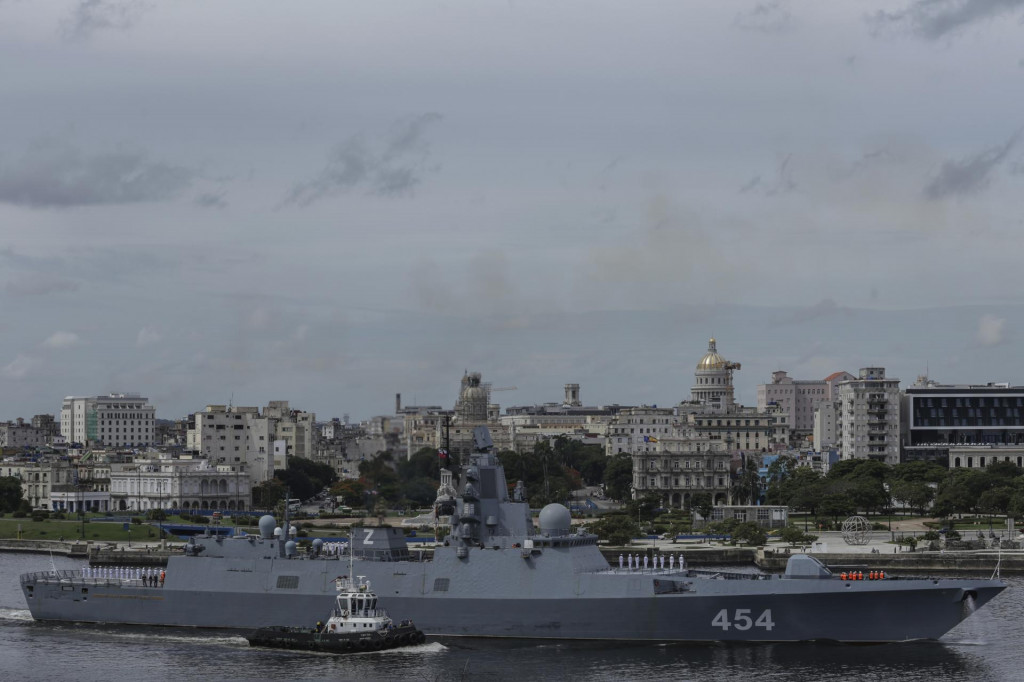 Fregata triedy Admirál Gorškov ruského námorníctva.FOTO: TASR/AP