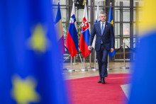 Prezident Peter Pellegrini prichádza na pracovné stretnutie členov Európskej rady v Bruseli. FOTO: TASR/Jaroslav Novák