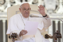 Pápež František počas generálnej audiencie. FOTO: TASR/AP