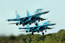 Ukrajinské stíhačky Su-27. FOTO: Wikipedia Commons