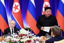 Ruský prezident Vladimir Putin a severokórejský líder Kim Čong-un. FOTO: REUTERS