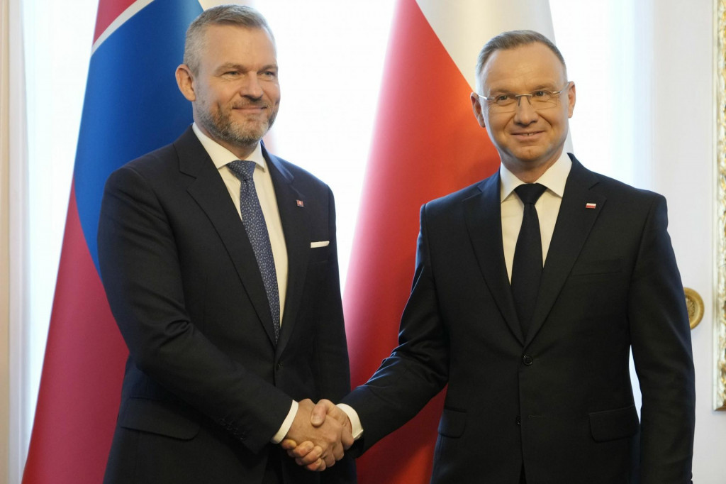 Peter Pellegrini a Andrzej Duda odsúdili vojnový konflikt a zhodli sa na potrebe pomoci Ukrajine. FOTO: TASR/AP