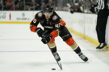 Slovenský hokejista v drese Anaheimu Ducks Pavol Regenda. FOTO: TASR/AP