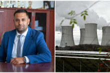 Na snímke je Petr Spilý, člen manažmentu PPA Energo skupiny PPA Controll. Vedľa neho je atómová elektráreň Mochovce. FOTO: PPA Controll, TASR, Koláž HN