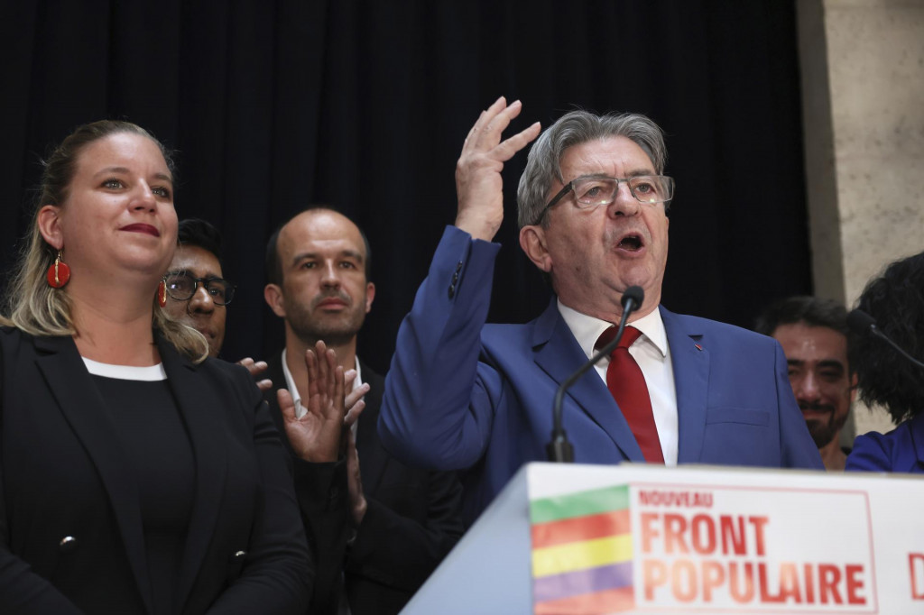 Líder krajne ľavicovej strany Nepoddajné Francúzsko (LFI) Jean-Luc Mélenchon. FOTO: TASR/AP