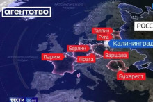 Ruská televízia dokonca ponúkla mapu s vyznačením potenciálnych cieľov. REPROFOTO: Agentstvo