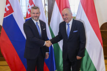 Slovenský prezident Peter Pellegrini a maďarský prezident Tamás Sulyok. FOTO: TASR/Jaroslav Novák