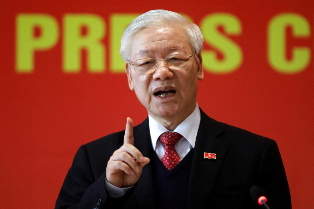 generálny tajomník vietnamskej komunistickej strany Nguyen Phu Trong v roku 2021. FOTO: REUTERS