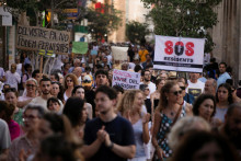 Protest proti masovému turizmu v Palma de Mallorca. FOTO: Reuters