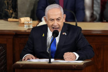 Izrael, Spojené štáty aj celý arabský svet ohrozuje iránska ”os terorizmu”, povedal izraelský premiér Benjamin Netanjahu. FOTO: TASR/AP