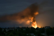 Ruský dronový útok v Chersone. FOTO: Reuters