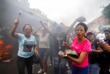 Protest proti výsledkom volieb vo Venezuele. FOTO: Reuters