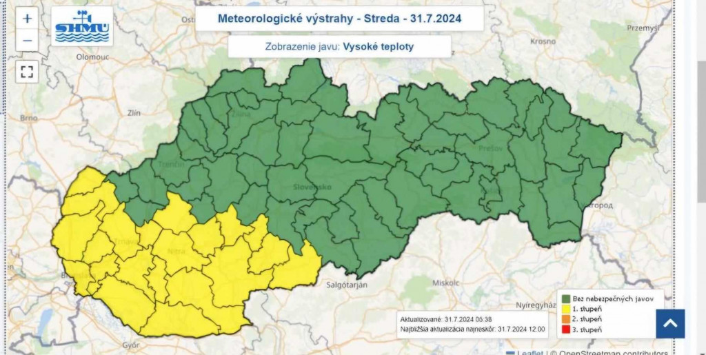 Okresy na Slovensku môžu v stredu potrápiť vysoké teploty. FOTO: SHMÚ