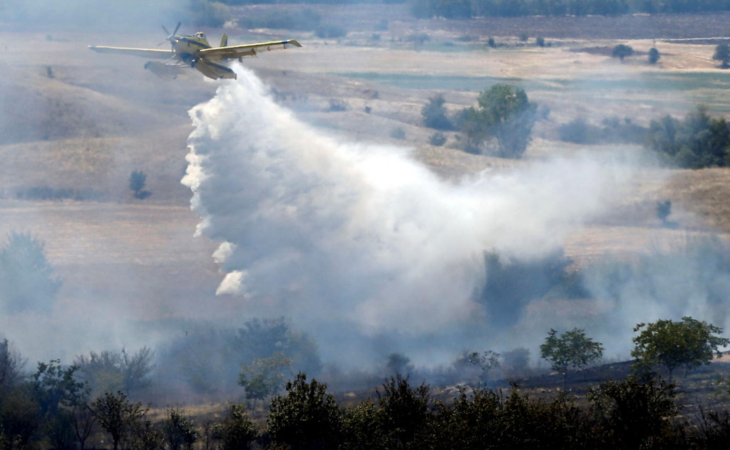 Lesný požiar v Severnom Macedónsku. FOTO: Reuters