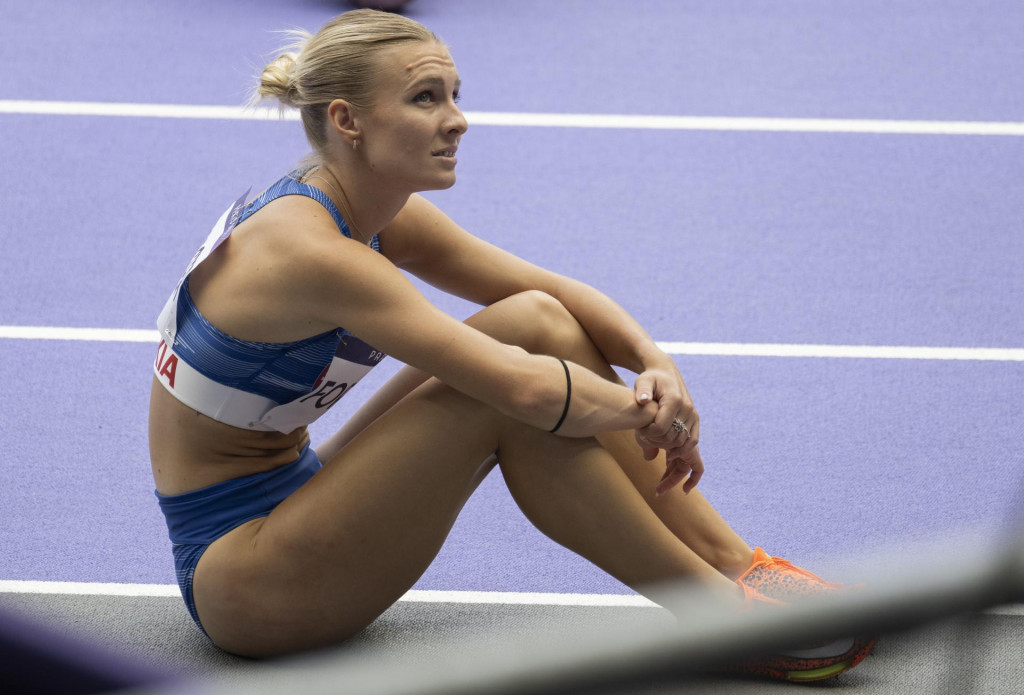 Slovenská šprintérka Viktória Forsterová po rozbehoch na 100 metrov na olympiáde v Paríži. FOTO: TASR/Martin Baumann