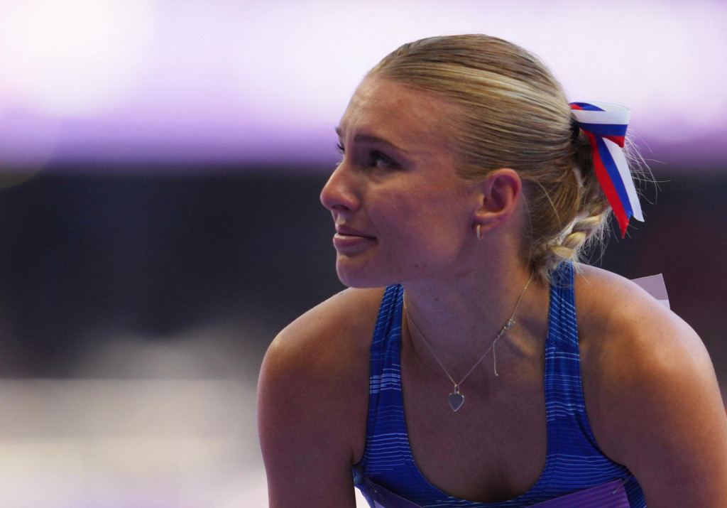 Paris 2024 Olympics - Athletics - Women‘s 100m Hurdles Repechage Round - Stade de France, Saint-Denis, France - August 08, 2024. Viktoria Forster of Slovakia reacts during heat 1. REUTERS/Aleksandra Szmigiel FOTO: Aleksandra Szmigiel