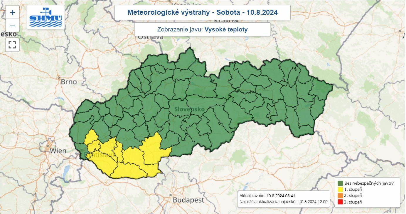 V sobotu popoludní potrápia juhozápadné Slovensko vysoké teploty