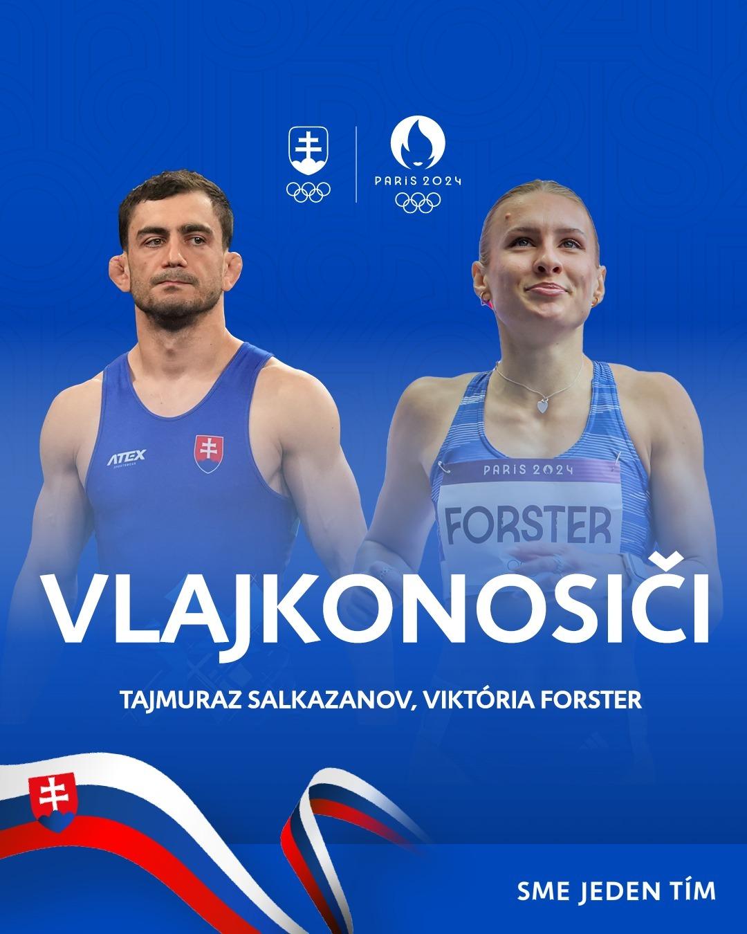 Vlajkonosičmi na záverečnom ceremoniáli v Paríži budú atlétka Forsterová a zápasník Salkazanov