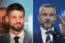 Michal Šimečka a Peter Pellegrini. FOTO: TASR; Koláž: HN