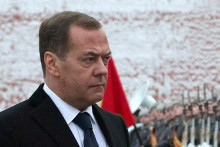 Podpredseda Rady bezpečnosti Ruskej federácie a bývalý ruský prezident Dmitrij Medvedev. FOTO: Reuters/Sputnik