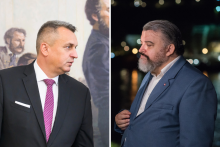 Predseda SNS Andrej Danko a Eduard Chmelár. FOTO: TASR, HN; Koláž: HN