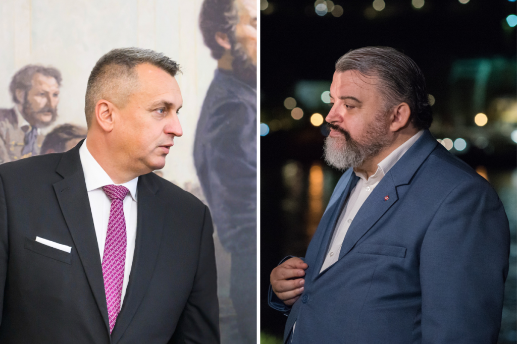 Predseda SNS Andrej Danko a Eduard Chmelár. FOTO: TASR, HN; Koláž: HN