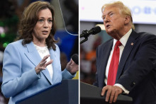 Americká viceprezidentka Kamala Harrisová a republikánsky prezidentský kandidát a bývalý americký prezident Donald Trump. FOTO: TASR/AP