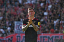 Martin Škrtel sa s profi kariérou lúčil 21. mája 2022 v drese trnavského Spartaka. Paradoxne, bolo to práve v súboji proti Dunajskej Strede. FOTO: TASR/L. Grinaj