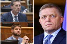 Robert Fico, Michal Šimečka a Milan Majerský. FOTO: HN