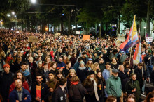 Protest proti FPÖ vo Viedni. FOTO: Reuters