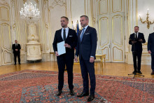 Nový minister zdravotníctva Kamil Šaško a prezident Peter Pellegrini. FOTO: HN/Akos Cséplö