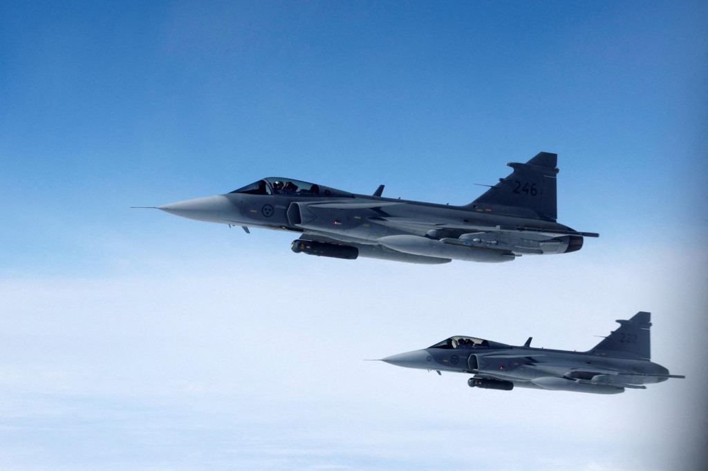 Stíhacie lietadlá Saab JAS 39 Gripen. FOTO: Reuters