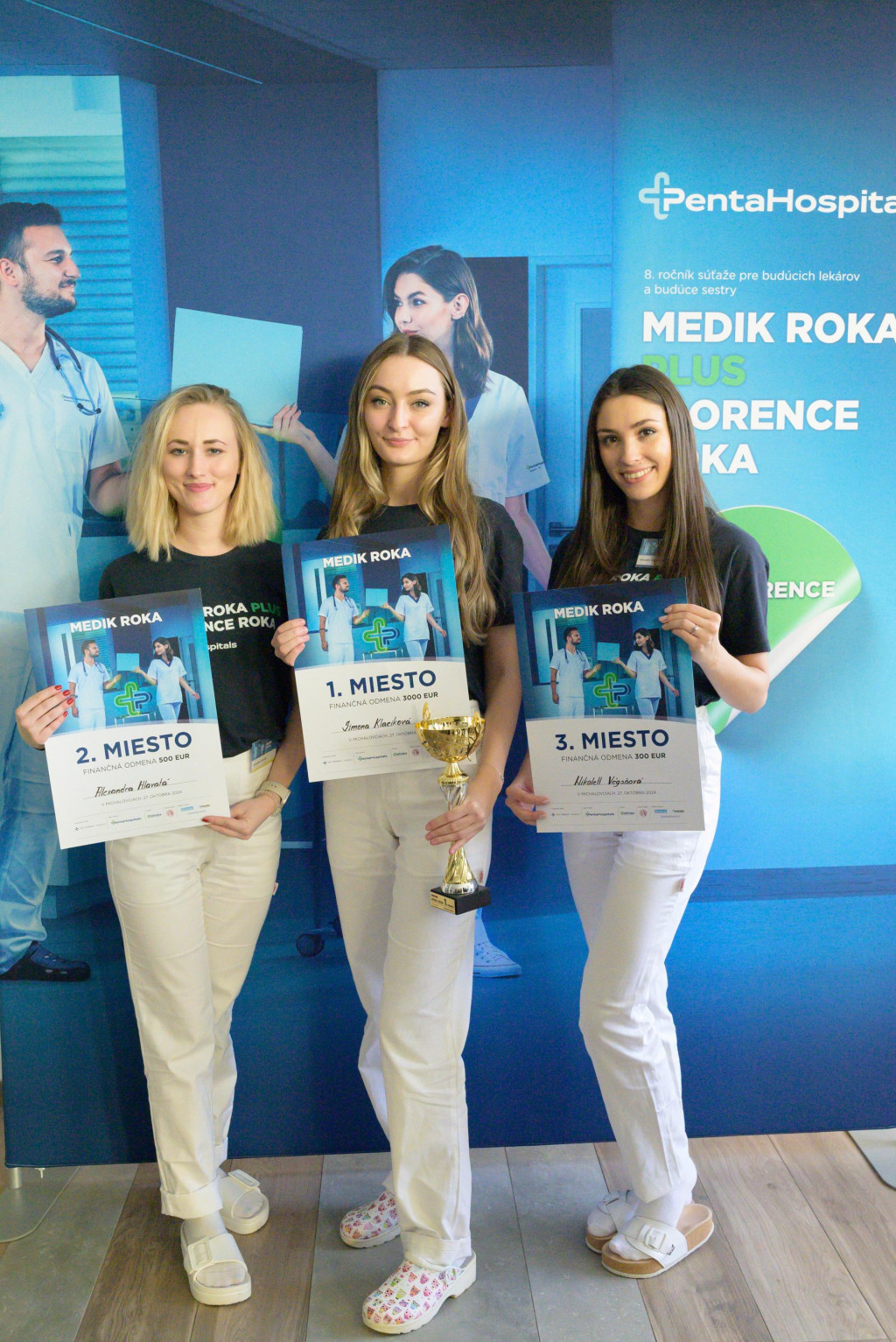 Medik a Florenc roka 2024 zľava, Simona Klaciková, LF UK v Bratislave, Alexandra Hlavatá, LF UK v Bratislave, Nikolett Végsöová, LF UPJŠ v Košiciach