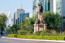 Socha Kryštofa Kolumba na Paseo de la Reforma v Mexico City FOTO: Dreamstime