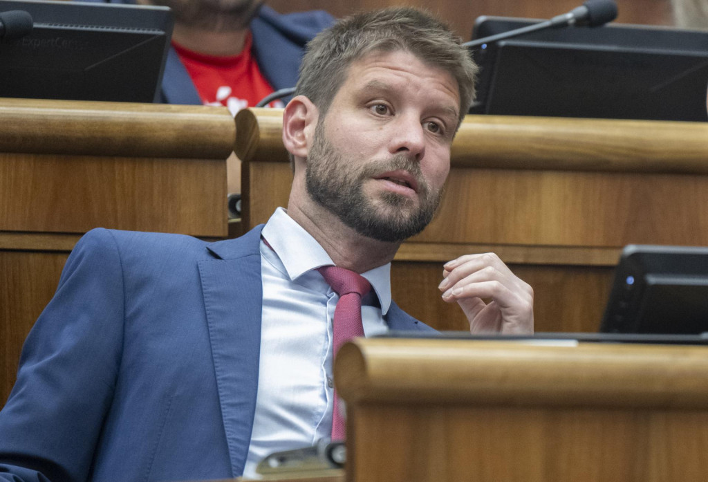 Poslanec N&aacute;rodnej rady Slovenskej republiky a &scaron;&eacute;f Progres&iacute;vneho Slovenska Michal &Scaron;imečka. FOTO: TASR/Martin Baumann