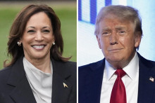 Viceprezidentka USA Kamala Harrisová a republikánsky prezidentský kandidát Donald Trump. FOTO: TASR/AP